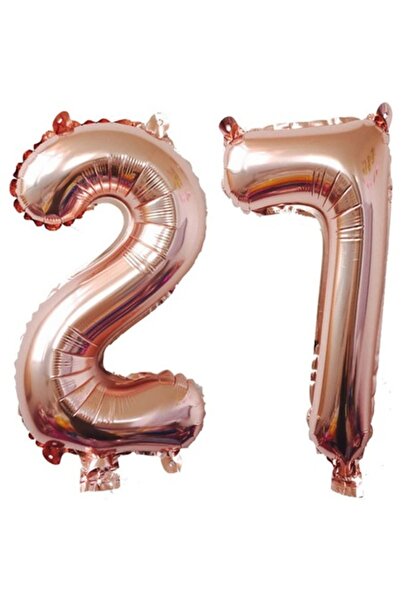 OEM Set 2 baloane folie, ESB, Roz Gold, aniversare 27 ani, 100 cm