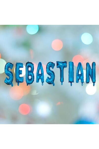 OEM Letter Balloon Set 'Sebastian', Blue, 40 cm