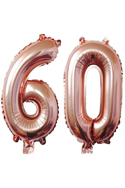 OEM Set de 2 baloane folie, ESB, auriu-roz, aniversare de 60 de ani, 105 cm