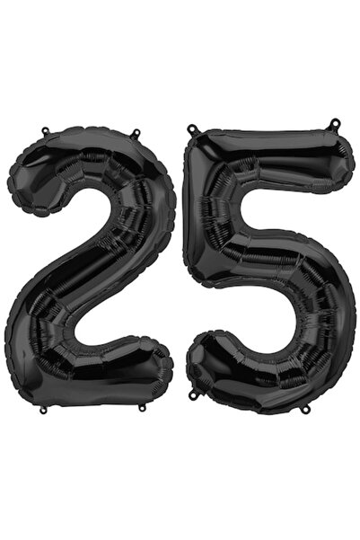 OEM Set 2 baloane folie gigant, negre, numărul 25, 105 cm