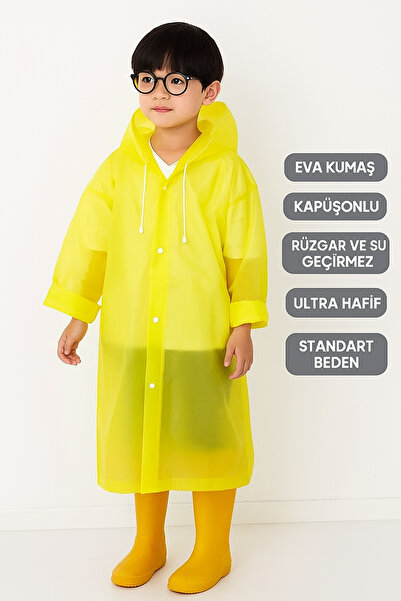 Silmaril 9-15 Years Old Children's Raincoat Eva Fabric Hooded Suitable for Long-Term Use Winter Rain Trend