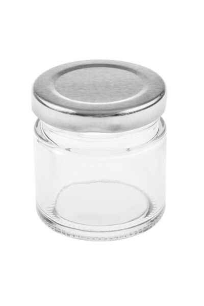 OEM Glass jar with metal lid, transparent, 55 ml, 5x5 cm