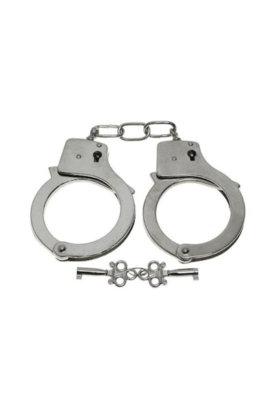 KidMania Metal Handcuffs, Stainless Steel, Roleplay, 27 cm, Silver