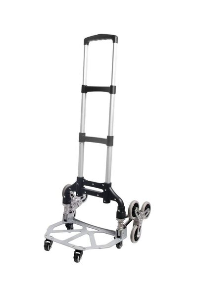 Generic Foldable Hand Truck Stair Climber Silver/Black 3-Wheel Cart Model AM203