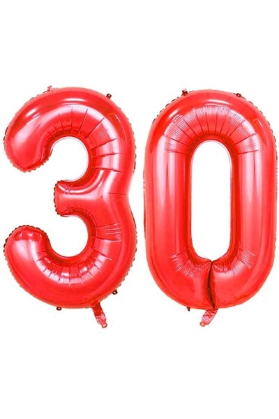 OEM Set de 2 baloane folie, ESB, roșii, aniversare 30 de ani, 100 cm