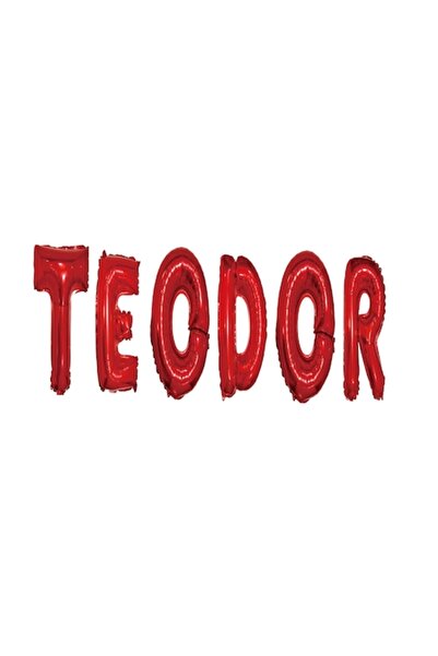 OEM Set baloane cu litere „Teodor”, roșii, 40 cm