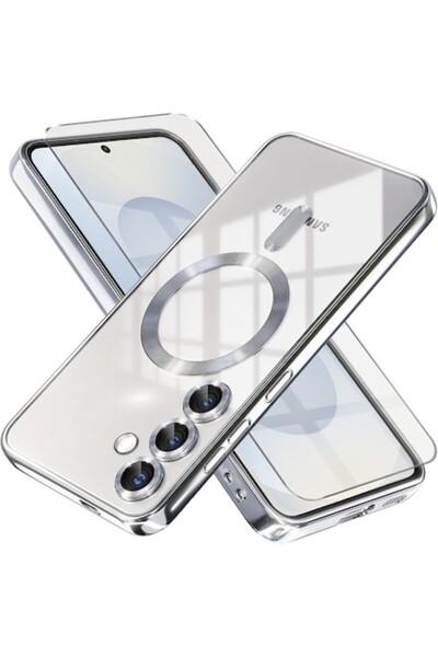 XGSM Etui pentru Samsung Galaxy S25+ Plus, Electro MagSafe, argintiu, TPU fle...