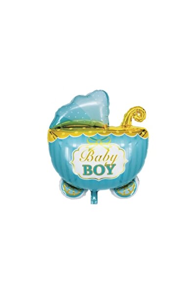 Partydeco Син балон от алуминиево фолио за бебе момче, 52,5x67,5 см