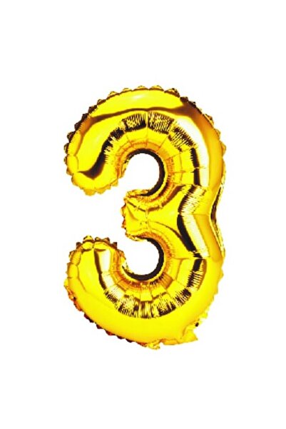 OEM Balon numărul 3, Auriu, 100cm