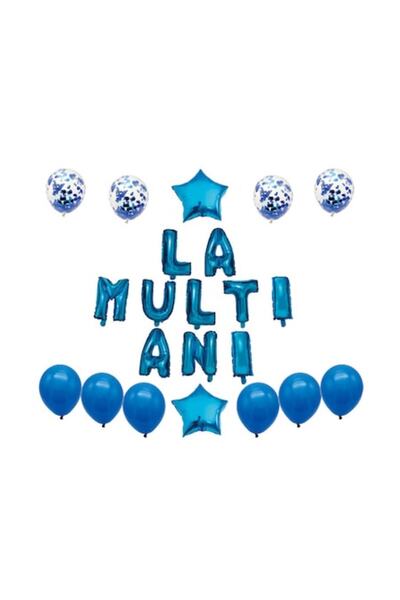 MP Mirific Party Set 22 Baloane, La Multi Ani, Albastru Închis