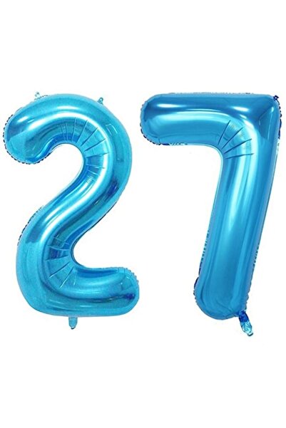 OEM Σετ 2 μπαλόνια αλουμινίου, ESB, Μπλε, 27α γενέθλια, 105 cm