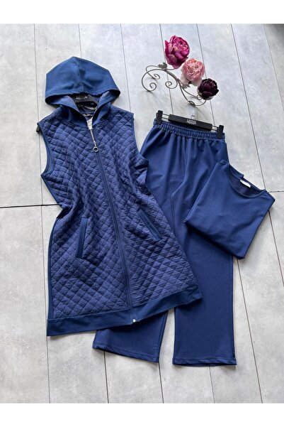 asyadabutik Kadın Kapitone Yelek 3'lü Takım