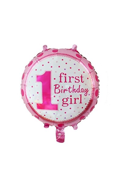 OEM Balon folie 1 first birthday girl roz