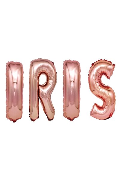 OEM Set Baloane Litere Nume Iris, Auriu Roz, 40 Cm
