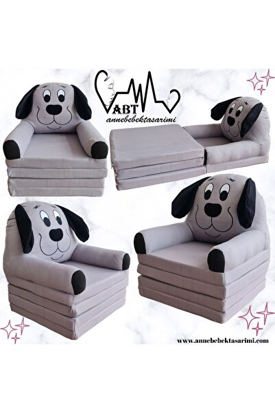 teknotrust Katlanabilir Bebek Çocuk Koltuğu ve Yatak, Tüylü Köpek Figürlü, Gr...