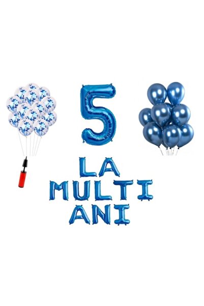 OEM Σετ 32 μπαλονιών - Happy Birthday (5 ετών), αριθμός από αλουμινόχαρτο 100...