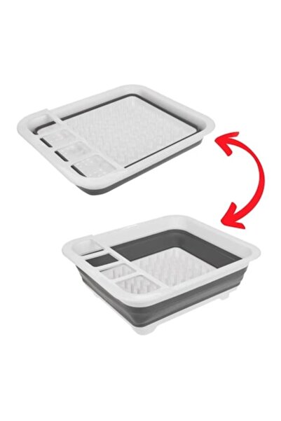 OEM Suport pliabil pentru vase, plastic, alb/gri, 36x31x12cm