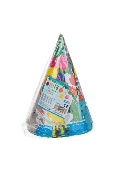 YUPY Set de conuri de petrecere, Model animal, Hârtie, Multicolor, 16cm, 6 bucăți