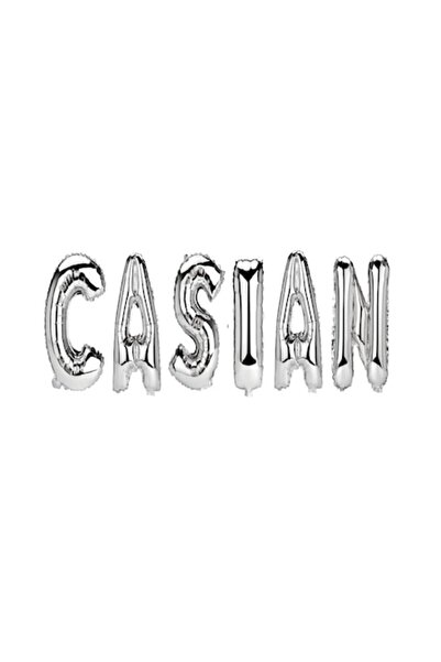 OEM Set Baloane Litere Nume Casian, Argintiu, 40Cm