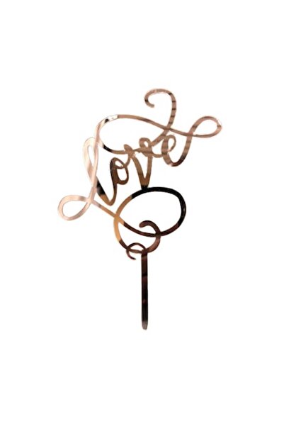 OEM Cake topper Love, Model Simplu, Argintiu, m1, 13cm