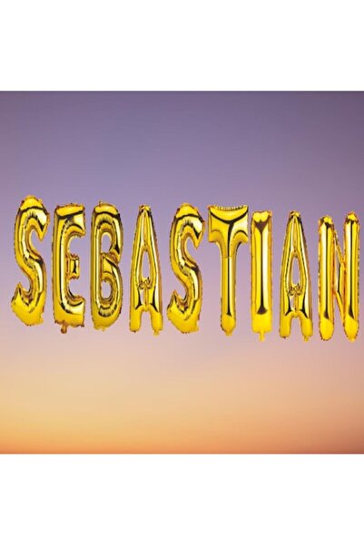 OEM Set Baloane Litere Nume Sebastian, Auriu, Wili Topper Rom, 40Cm