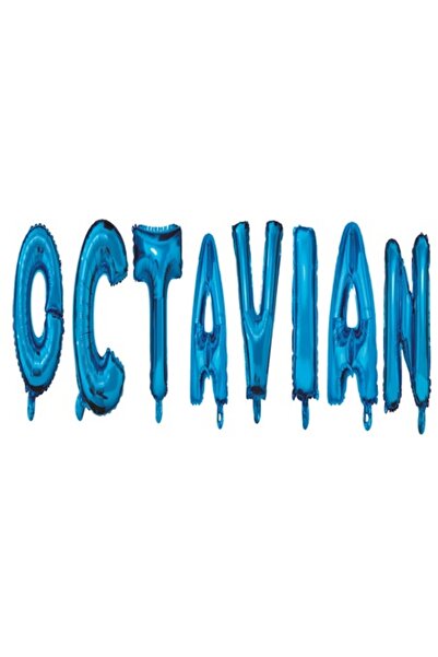 OEM Set de baloane cu litere (Nume: Octavian), albastre, Wili Topper Rom, 40 cm