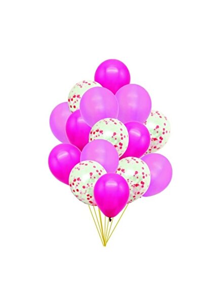 OEM Set baloane albe cu confetti & roz deschis & roz închis 15 buc 30 cm