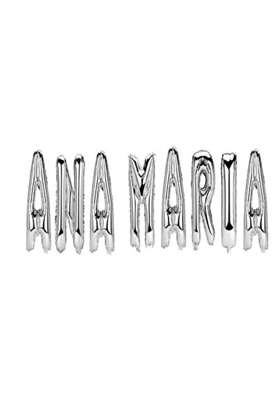 OEM Set Baloane Litere Nume Ana Maria, Argintiu, 40Cm