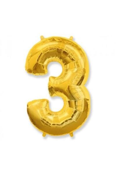 Advance Χρυσό μπαλόνι με τον αριθμό 3, 100 cm