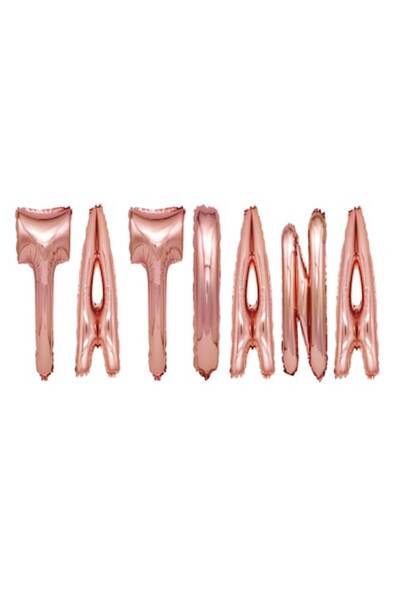 OEM Σετ μπαλόνια με γράμματα Tatiana, ροζ χρυσό, 40 εκ.