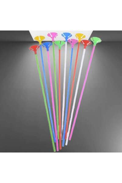 OEM Set 10 balloon sticks with rosettes, Lavandiere, Multicolor, 42 cm