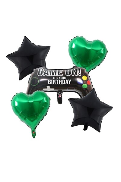 JIYUANG Set de 5 baloane, JIYUANG, Gamer, Negru/Verde