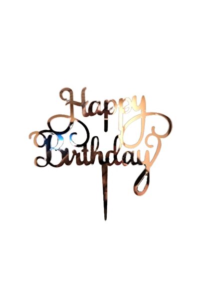 OEM Topper pentru tort La multi ani, Rosegold, m1, 14cm