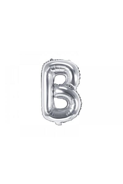 DECO Foil balloon letter B, Silver, 35cm