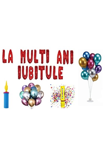 OEM Happy Birthday My Love Balloons Set, Cake Topper, 79 pcs, Red