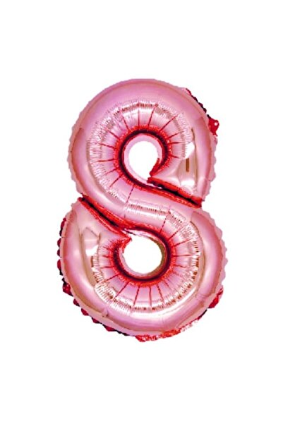 OEM Balon numărul 8, Auriu roz, 100 cm