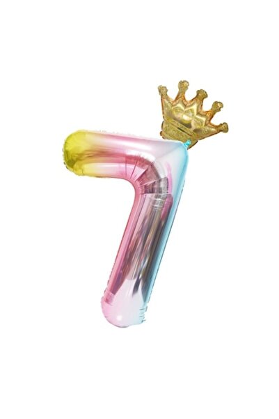 OEM Number 7 Foil Balloon, 32 Inch, Multicolor