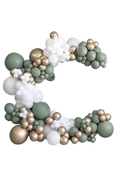 OEM Set aranjament arcuri cu baloane, 137 piese, decor verde/auriu