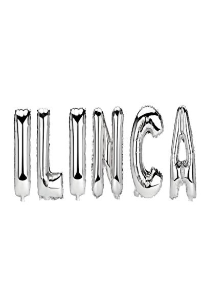 OEM Комплект балони с буква „Илинка“, сребърни, 40 см