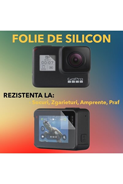 COMANDO Protective set compatible with GoPro Hero 7, Focus Shield, 2 Resistant Silicone Films for