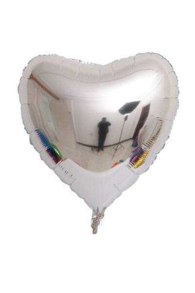 OEM Balon inimă folie argintie 25 cm