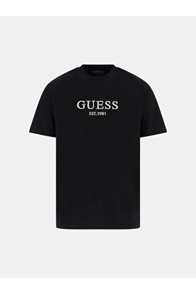 Guess Embroidery Erkek Siyah Regular Fit T-Shirt M5BI09K8FQ4-JBLK