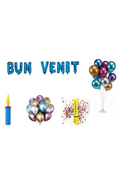 OEM Set Baloane Bun Venit, cake topper, 69 Buc, Albastru