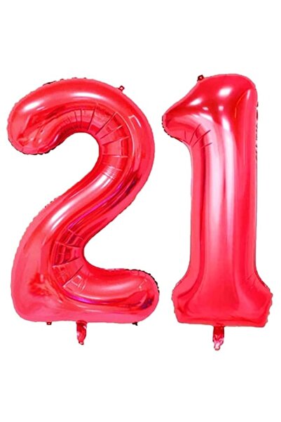 OEM Set 2 baloane folie, ESB, Rosu, aniversare 21 ani, 100 cm