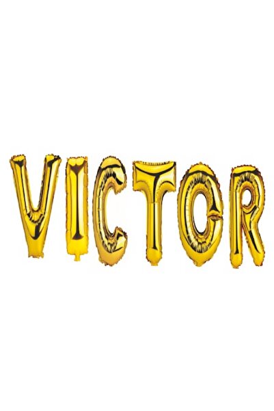 OEM Set de baloane cu litere „Victor”, aurii, Wili Topper Rom, 40 cm