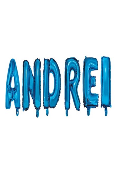 OEM Set Baloane Litere Nume Andrei, Albastru, Wili Topper Rom, 40Cm