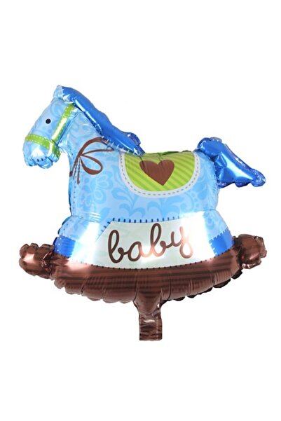 OEM Φολιδωτό μπαλόνι μπλε άλογο 75cm