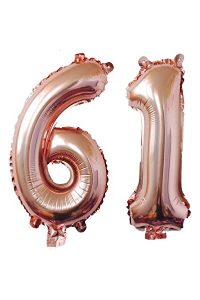 OEM Set of 2 foil balloons, ESB, Rose Gold, 61st anniversary, 105 cm