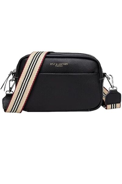 OEM Crossbody Bag, Leather, Adjustable, Black