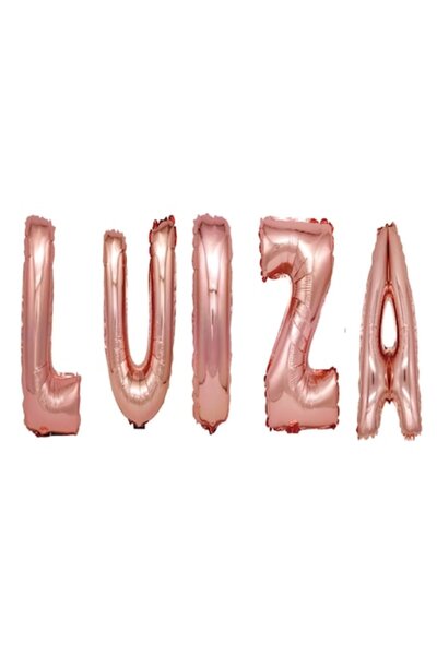 OEM Set baloane cu litere - Nume Luiza, Auriu roz, 40cm